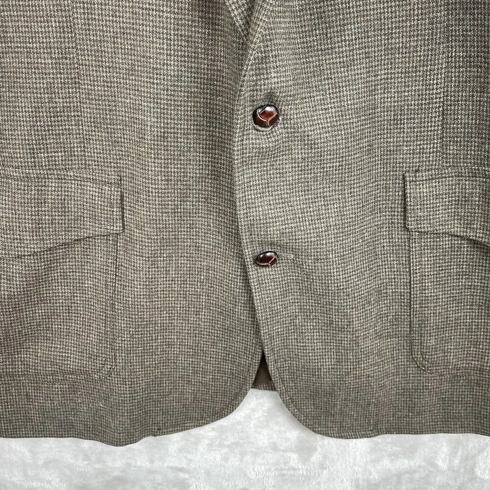 Vintage 90s Pendleton Wool Tweed Sport Coat Blazer Size 46 Long Dark Academia